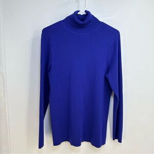 Chico's Size 2(L) Long Sleeve Purple Turtle Neck Top Lightweight Sweater